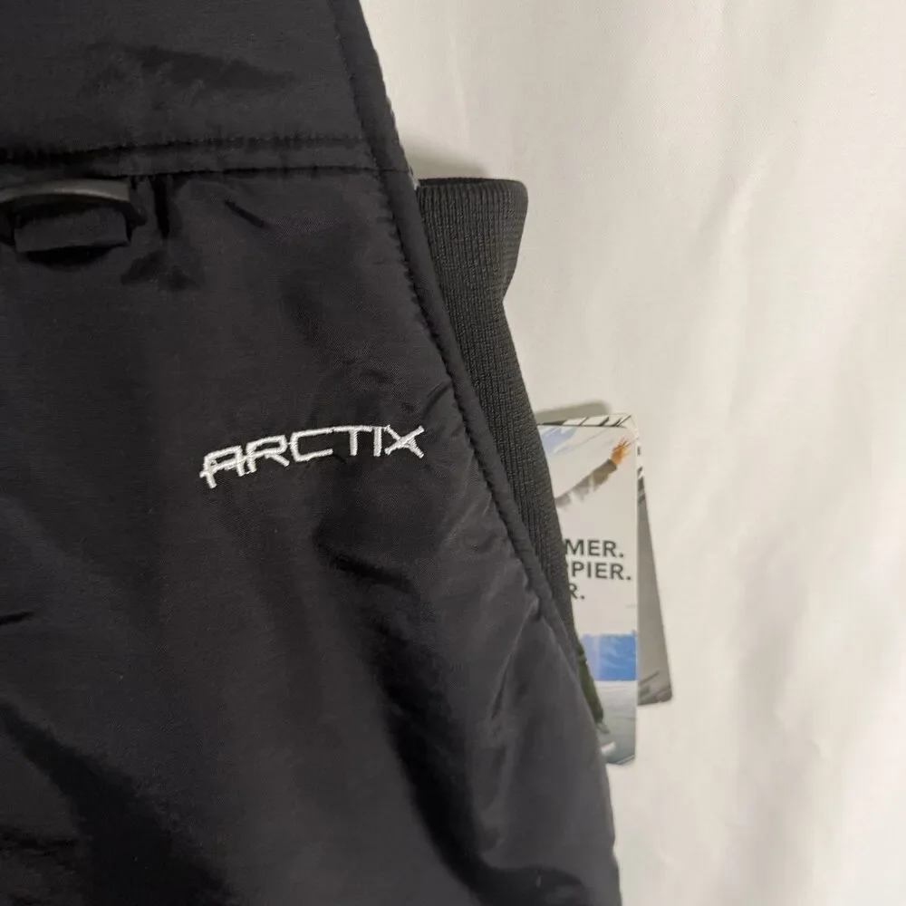 New Arctix Snow Bib Men's Small Black Wind Water Resistant Zip Pocket - Picture 6 of 11